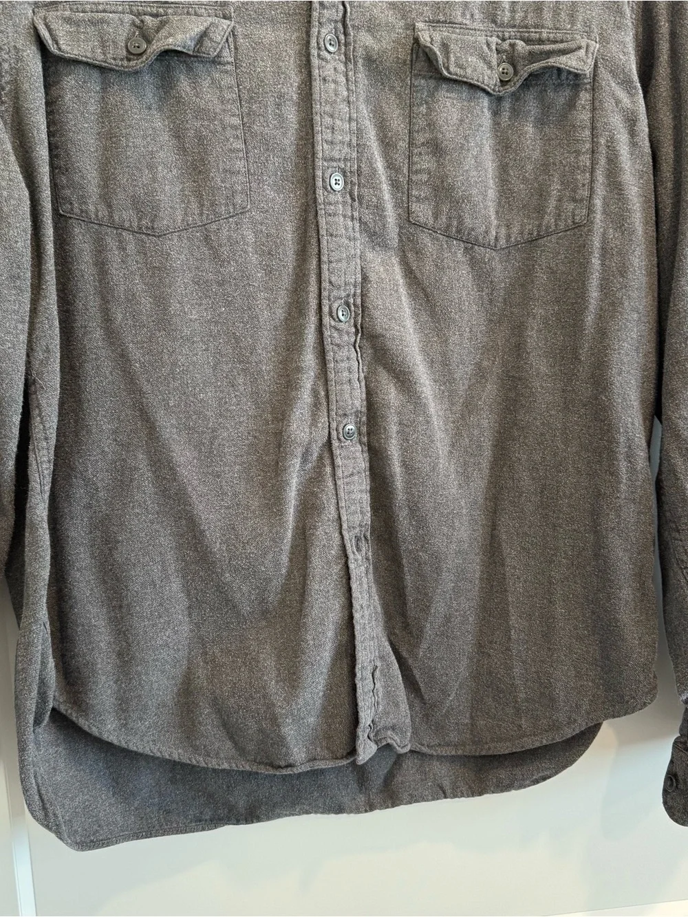J. Crew Vintage Men's Gray Button-Down Work Shirt 100% Cotton - Size Large